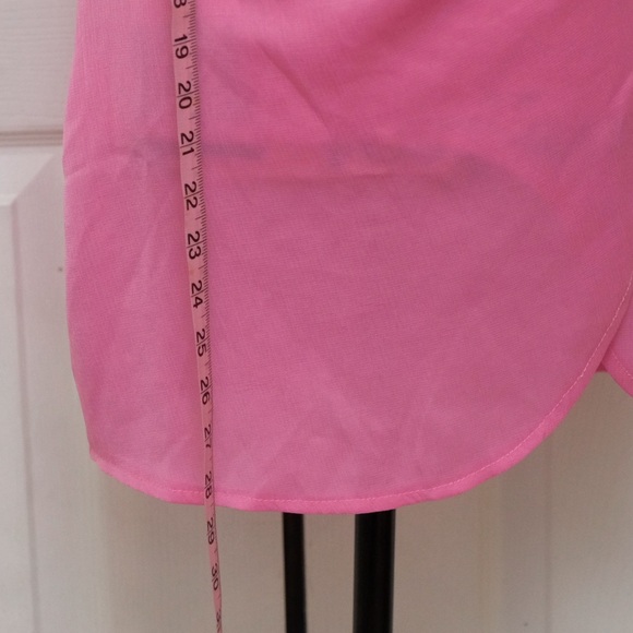 Ensley Mini Princess Polly Dress SIZE 4 Bubblegum Pink Sheer Wrap Asymmetrical - Picture 11 of 14